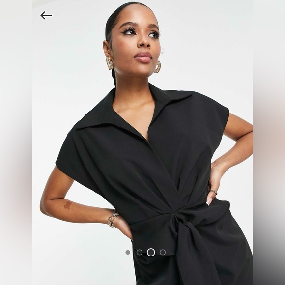ASOS Petite Collared Wrap Dress - Picture 7 of 8